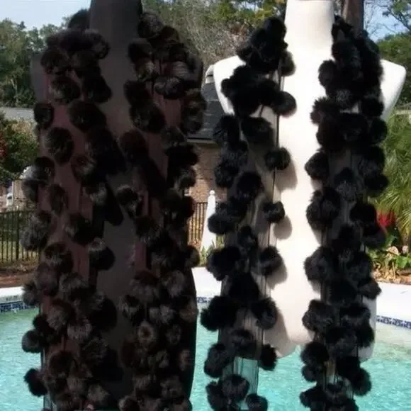 Cache Expresso Dark Brown Mink Fox Fur Wrap Shawl Scarf Top NWT $98 New